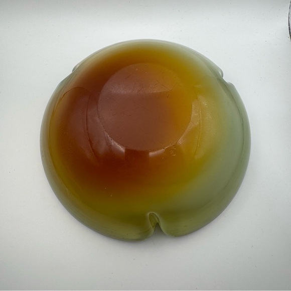 Vintage Heavy Green Glass Ashtray MCM Mad Men Retro Classic 50s - Picture 5 of 8